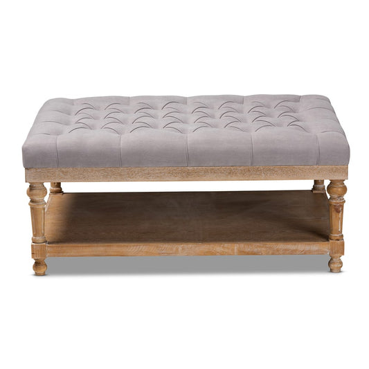 Baxton Studio - Lindsey Ottoman in Charcoal/Greywashed - JY-0002-Grey/Greywashed-Otto view 2