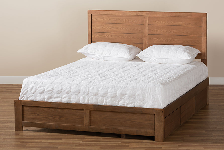 Baxton Studio - Lisa Full Size Bed in Ash walnut - Lisa-Ash Walnut-Full view 10