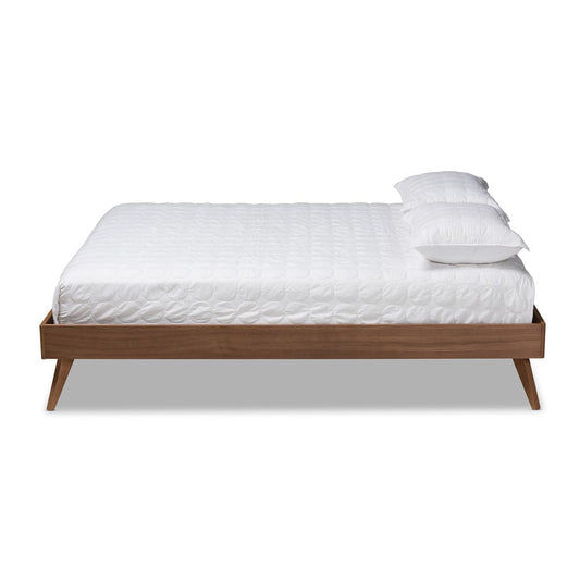 Baxton Studio - Lissette Queen Size Bed Frame in Ash Walnut - MG9704-Ash Walnut-Bed Frame-Queen view 2