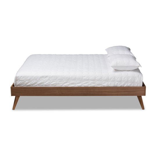 Baxton Studio - Lissette Queen Size Bed Frame in Ash Walnut - MG9704-Ash Walnut-Bed Frame-Queen view 2