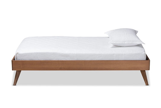 Baxton Studio - Lissette Twin Size Bed Frame in Ash Walnut - MG9704-Ash Walnut-Bed Frame-Twin view 2