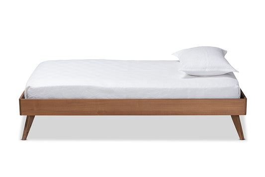 Baxton Studio - Lissette Twin Size Bed Frame in Ash Walnut - MG9704-Ash Walnut-Bed Frame-Twin view 2