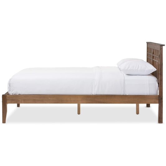 Baxton Studio - Loafey Queen Size Bed in "Walnut" Brown - SW8028-Walnut-M17-Queen view 2
