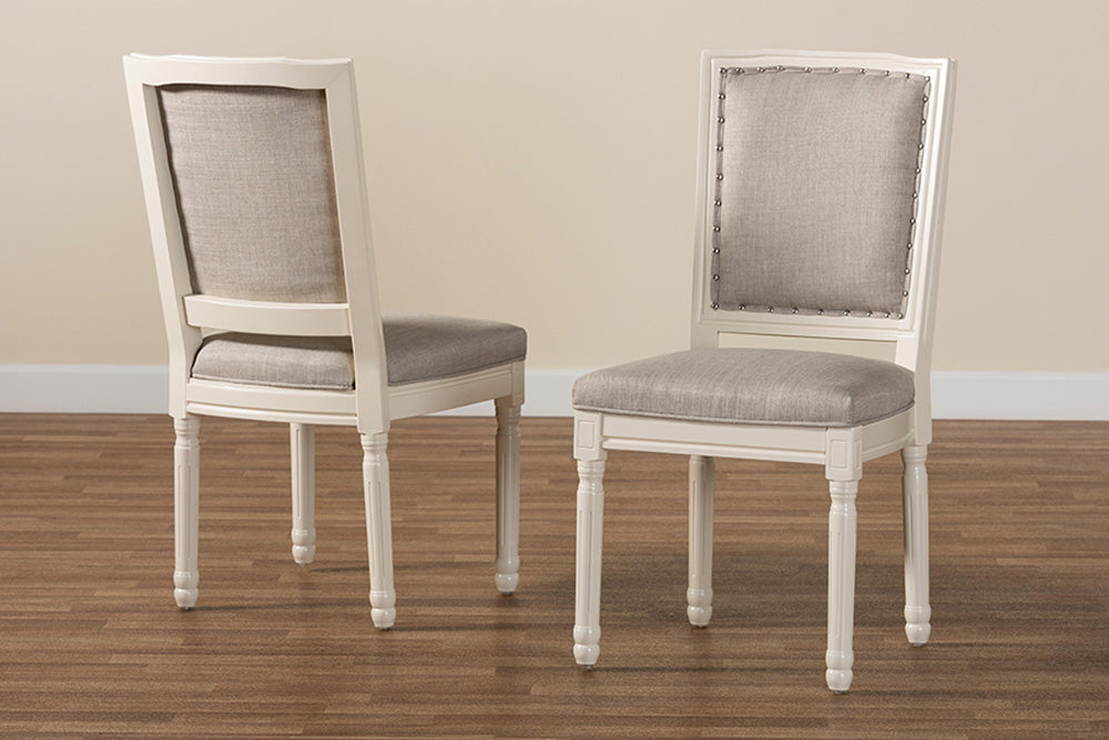 Baxton Studio - Louane Dining Chair Set of 2 - W-LOUIS-R-02-Off White/Grey-Chair view 8