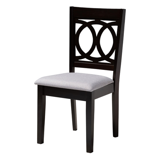 Baxton Studio - Louisa Dining Set in Grey/Dark Brown - Louisa-Grey/Dark Brown-5PC Dining Set view 2