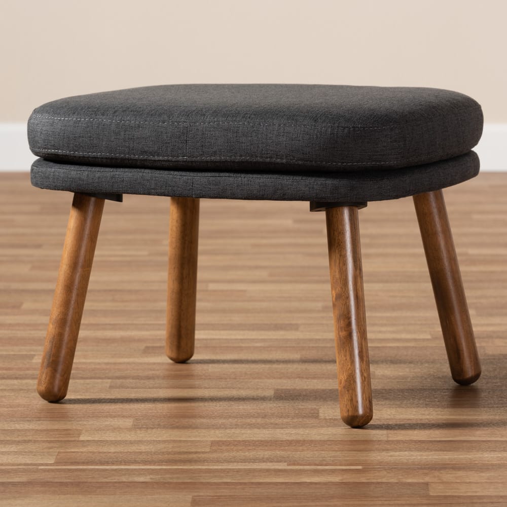 Baxton Studio - Lovise Footstool in Dark Grey - BBT5342-Dark Grey view 6