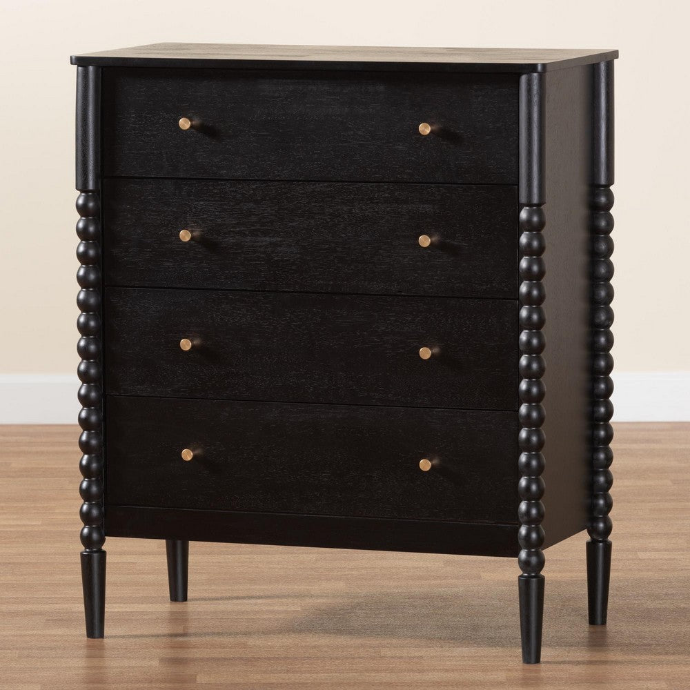 Baxton Studio - Lucera Chest in Black - MG9011-Black-4DW-Chest view 9