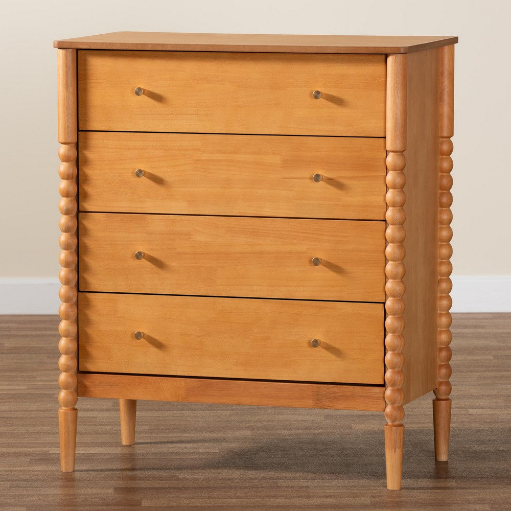 Baxton Studio - Lucera Chest in Oak Brown - MG9011-NT Oak-4DW-Chest view 9