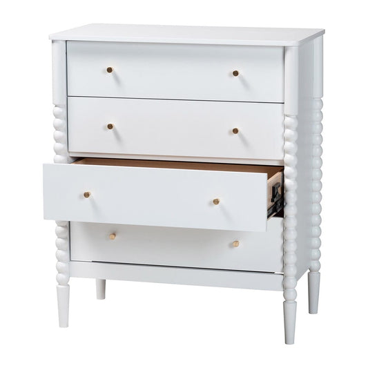 Baxton Studio - Lucera Chest in White - MG9011-White-4DW-Chest view 2