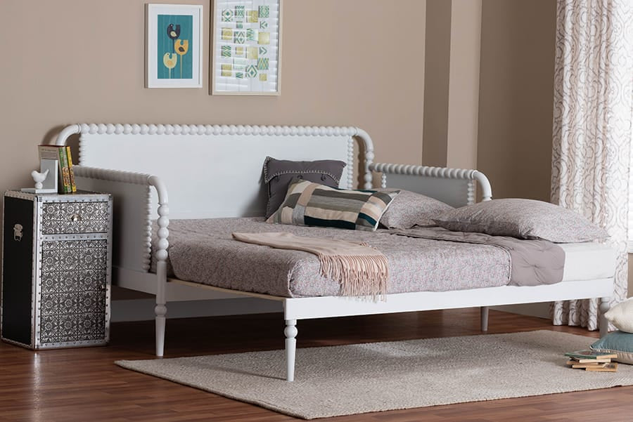 Baxton Studio - Lucera Expandable Daybed in White - MG0110-5-White-Twin to King-Daybed view 10