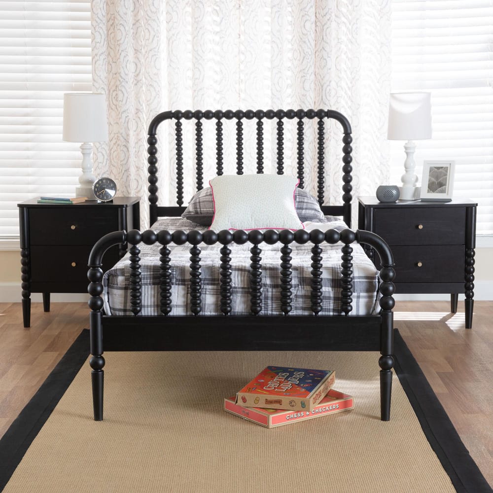 Baxton Studio - Lucera Full Bedroom Set in Black - MG0110-4-Black-Full 3PC Bedroom Set view 11