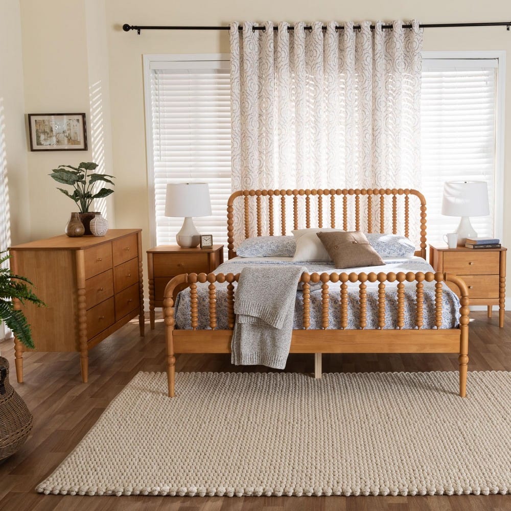 Baxton Studio - Lucera Queen Bedroom Set in Oak Brown - MG0110-4-NT Oak-Queen 4PC Bedroom Set view 11