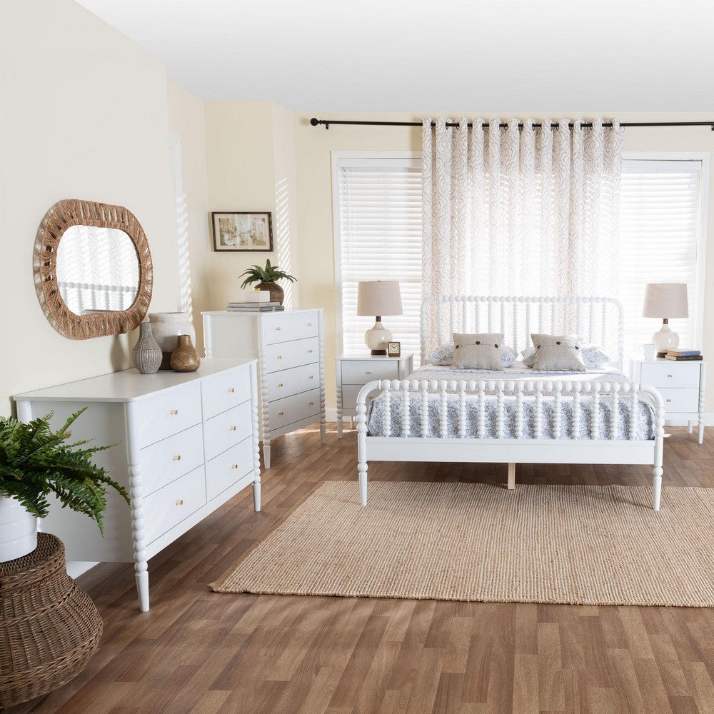 Baxton Studio - Lucera Queen Bedroom Set in White - MG0110-4-White-Queen 5PC Bedroom Set view 11