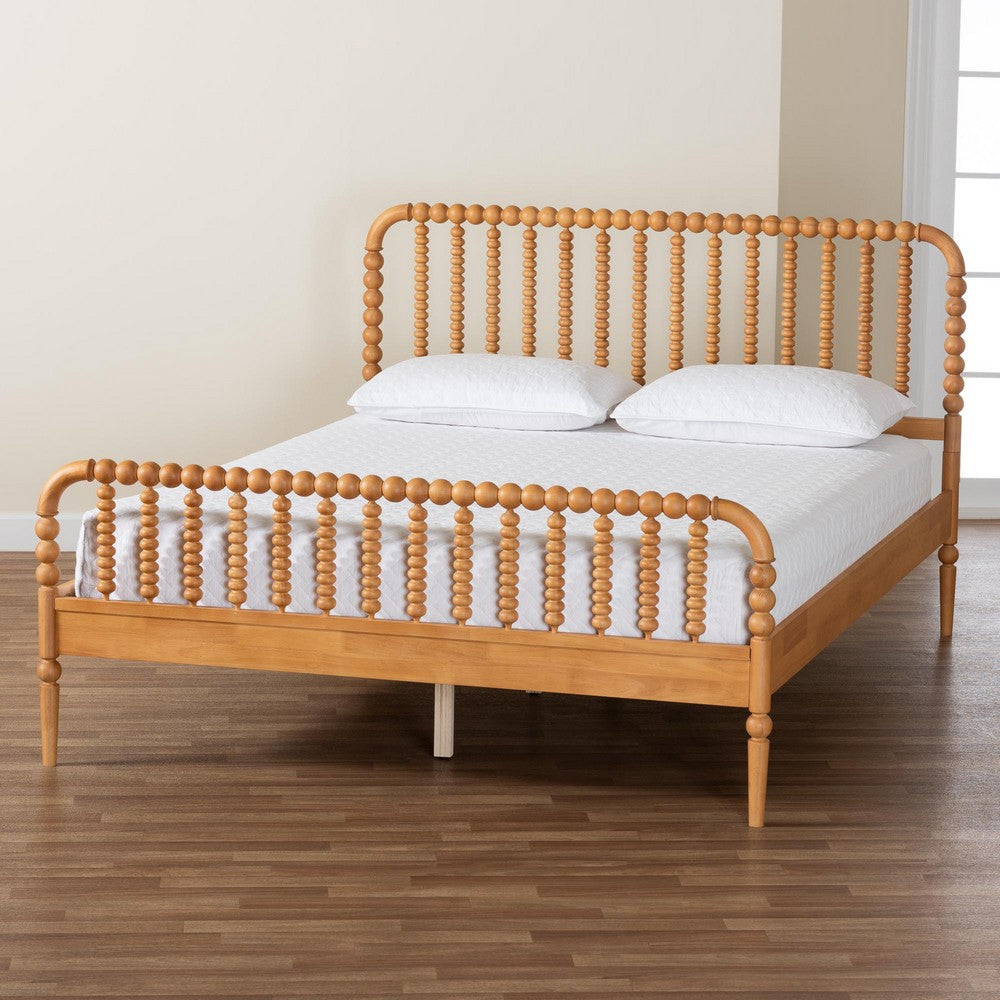 Baxton Studio - Lucera Queen Size Bed in Oak Brown - MG0110-4-NT Oak-Queen view 8