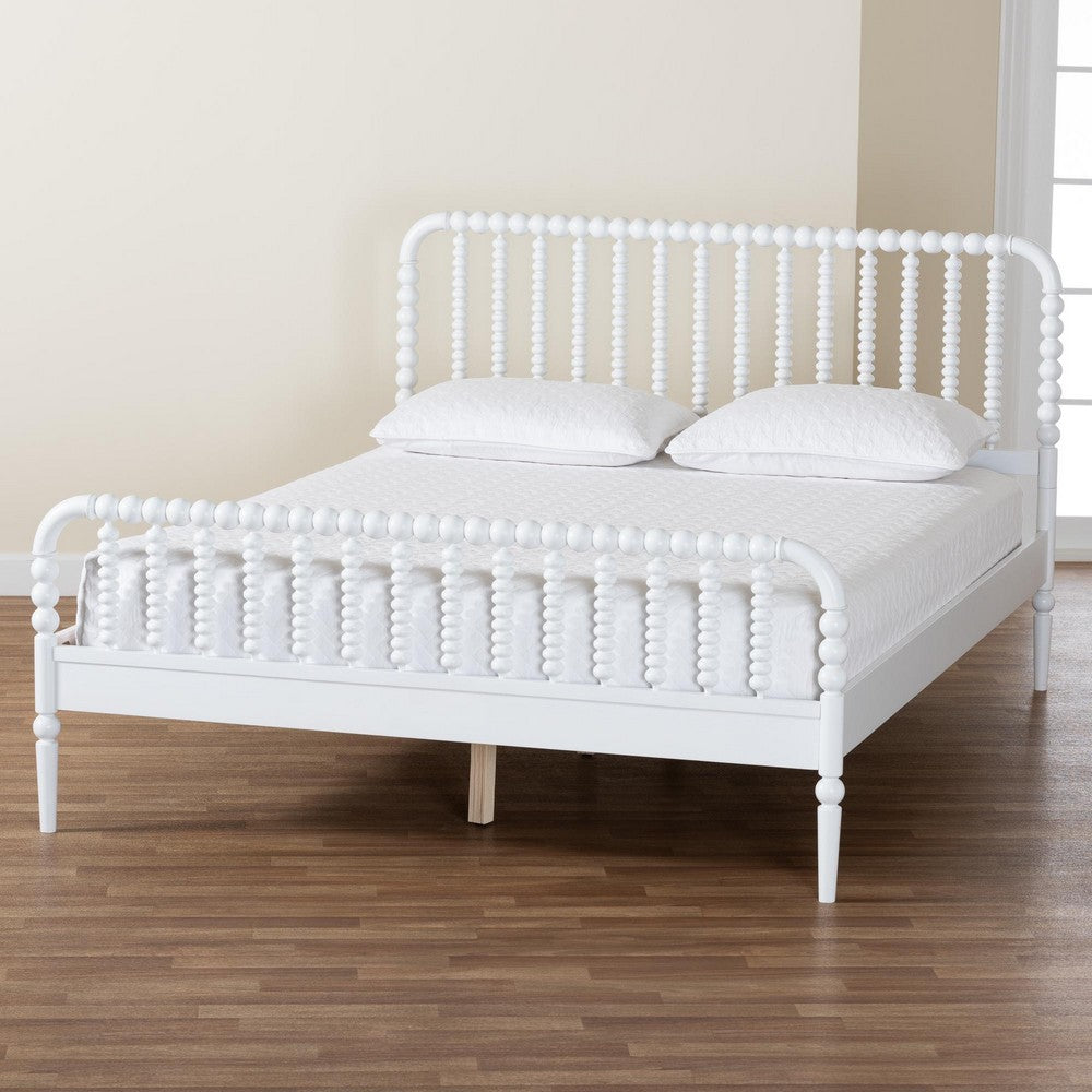 Baxton Studio - Lucera Queen Size Bed in White - MG0110-4-White-Queen view 8