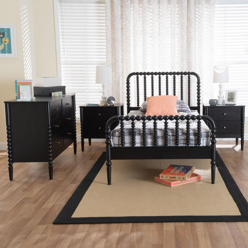 Baxton Studio - Lucera Twin Bedroom Set in Black - MG0110-4-Black-Twin 4PC Bedroom Set view 11