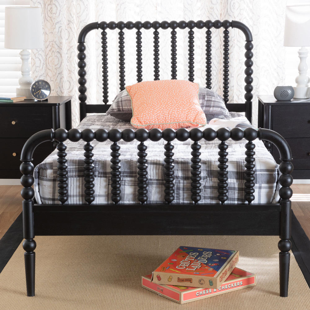 Baxton Studio - Lucera Twin Size Bed in Black - MG0110-4-Black-Twin view 8