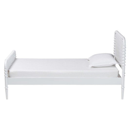 Baxton Studio - Lucera Twin Size Bed in White - MG0110-4-White-Twin view 2