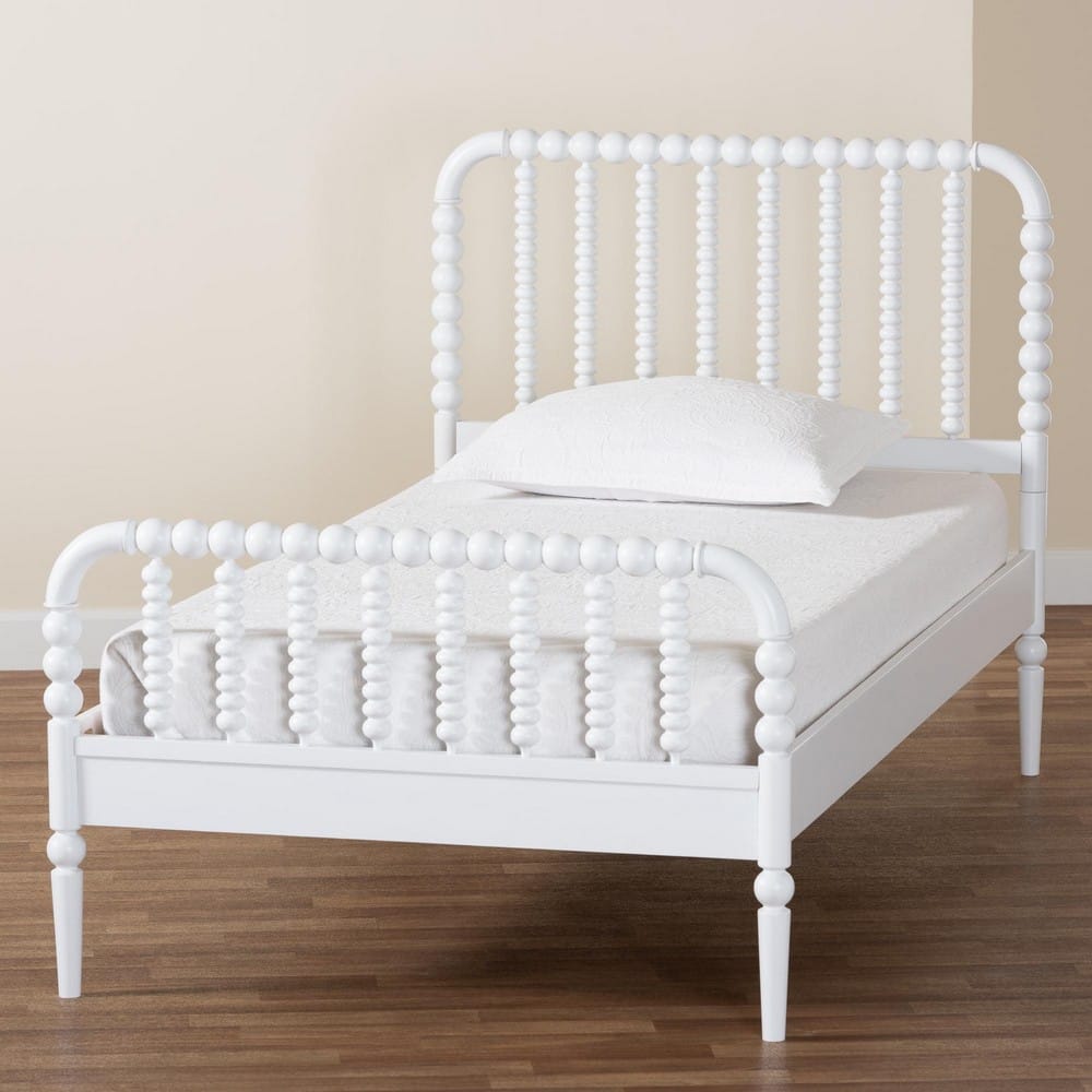 Baxton Studio - Lucera Twin Size Bed in White - MG0110-4-White-Twin view 8