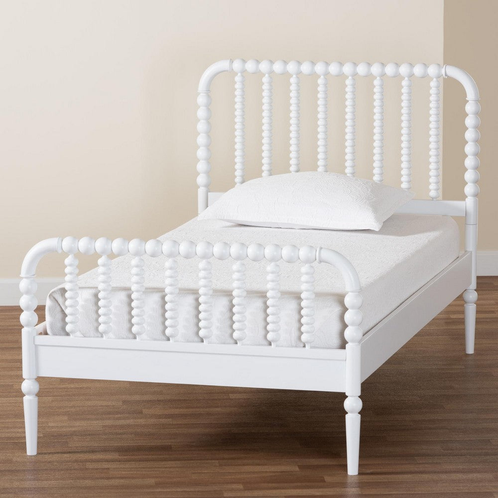 Baxton Studio - Lucera Twin Size Bed in White - MG0110-4-White-Twin view 8