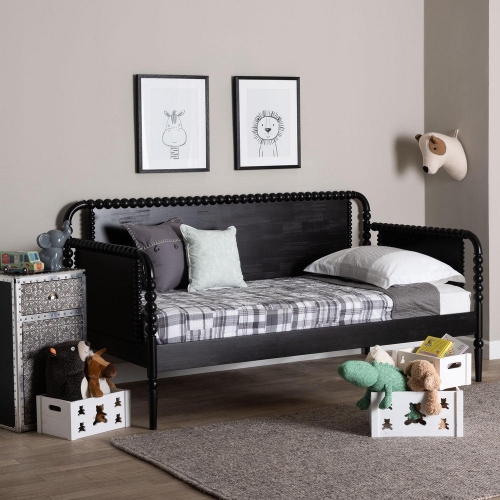 Baxton Studio - Lucera Twin Size Daybed in Black - MG0110-4-Black-Daybed view 7