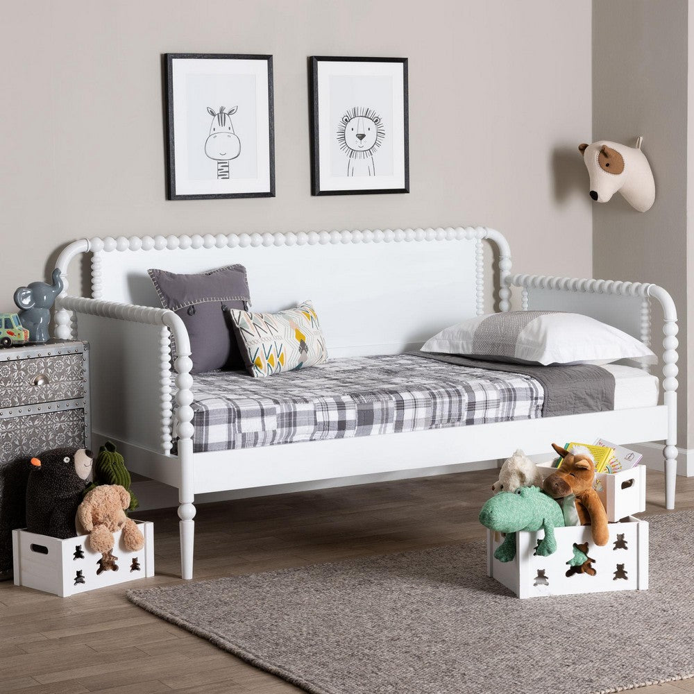 Baxton Studio - Lucera Twin Size Daybed in White - MG0110-4-White-Daybed view 7