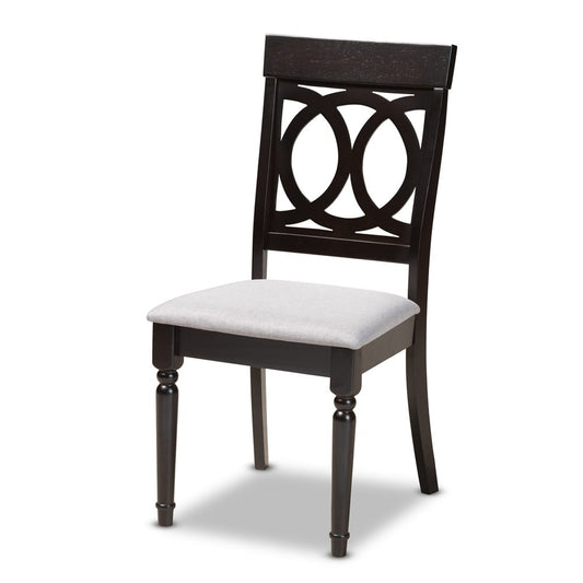 Baxton Studio - Lucie Dining Set in Gray/Espresso - RH333C-Grey/Dark Brown-5PC Dining Set view 2