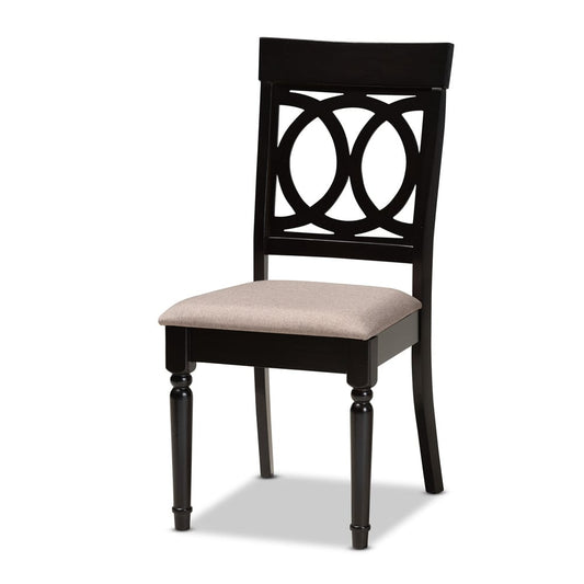 Baxton Studio - Lucie Dining Set in Sand/dark brown - RH333C-Sand/Dark Brown-7PC Dining Set view 2