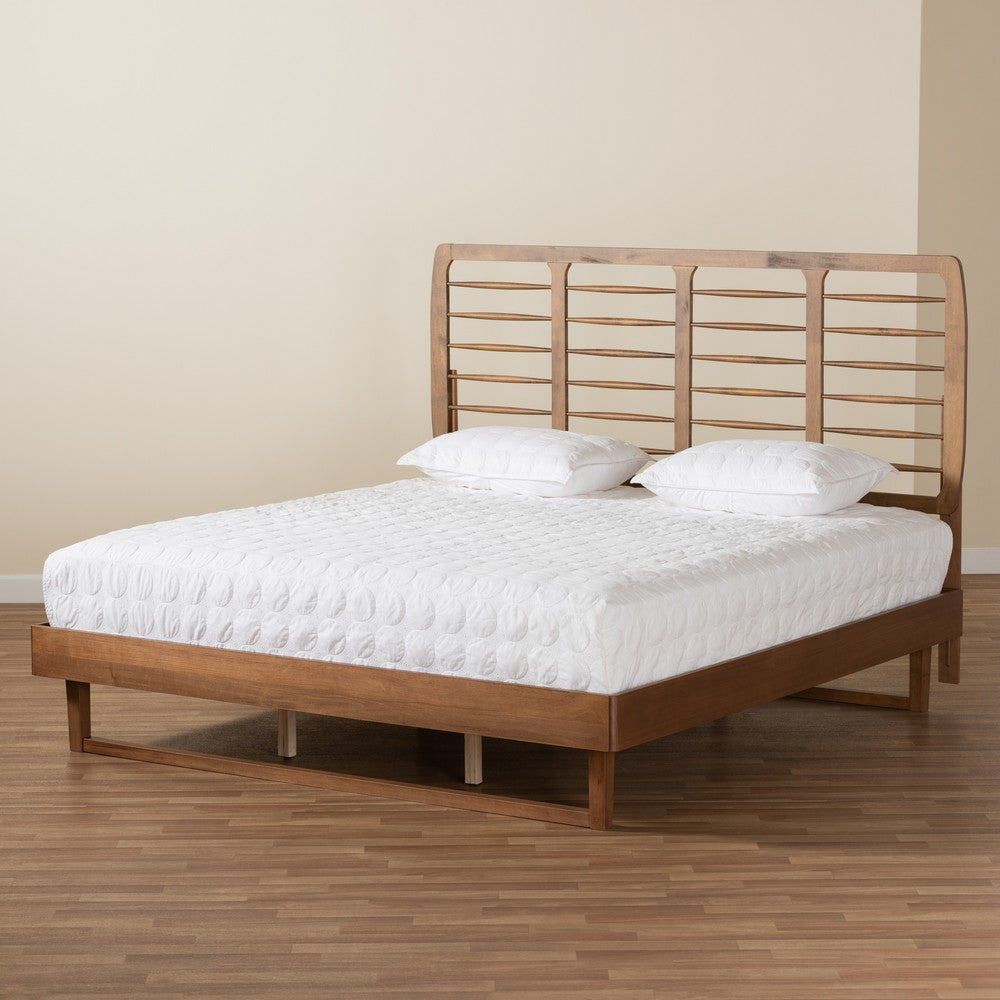 Baxton Studio - Lucie King Size Bed in Walnut Brown - Lucie-Ash Walnut-King view 7