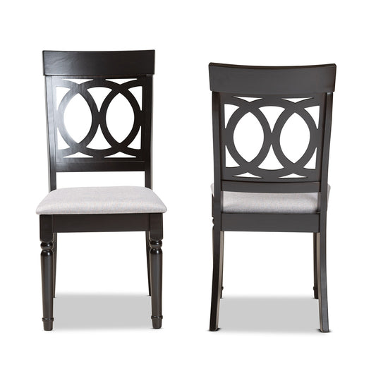 Baxton Studio - Lucie Set of 2 Dining Chairs in Grey/Dark Brown - RH333C-Grey/Dark Brown-DC-2PK view 2