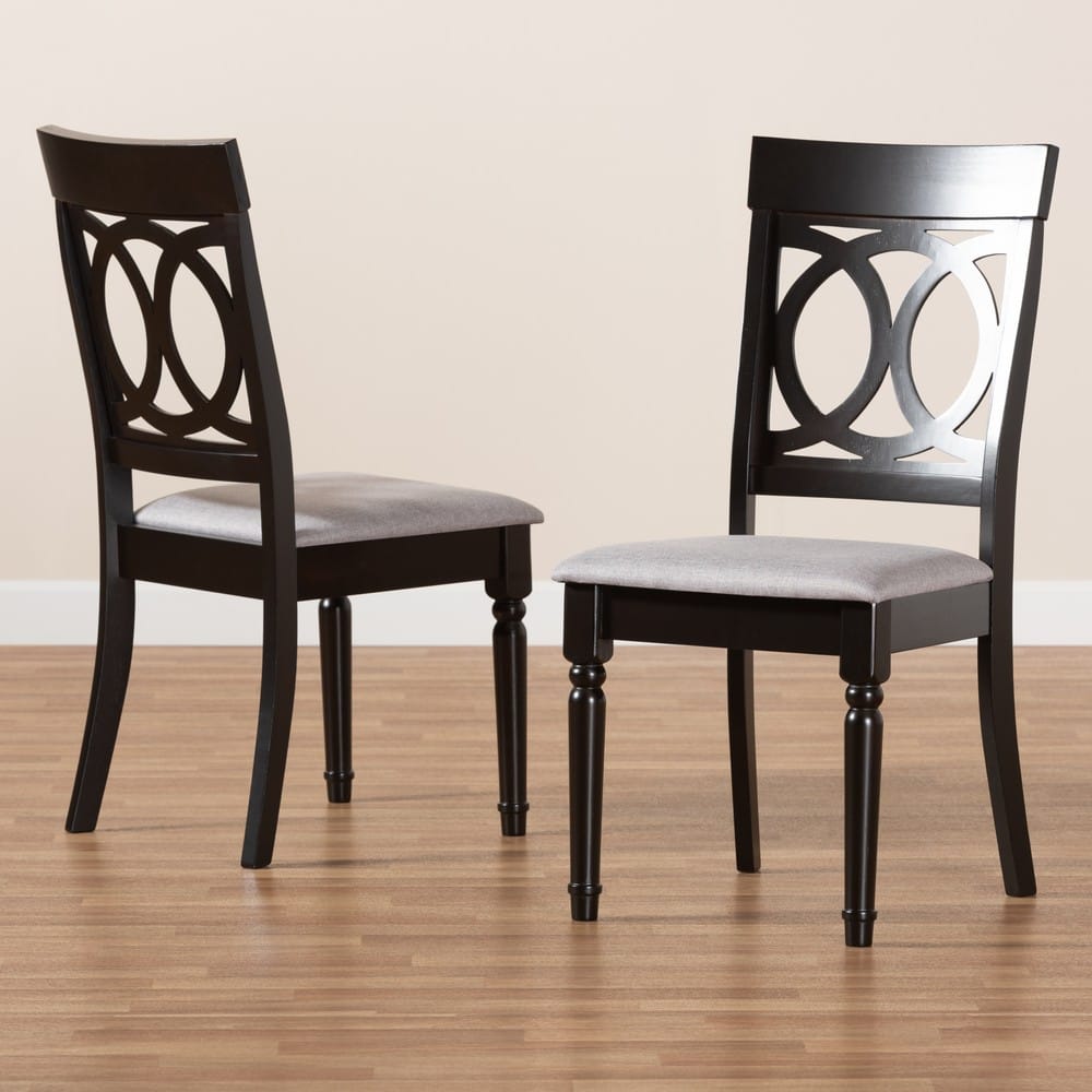 Baxton Studio - Lucie Set of 2 Dining Chairs in Grey/Dark Brown - RH333C-Grey/Dark Brown-DC-2PK view 7