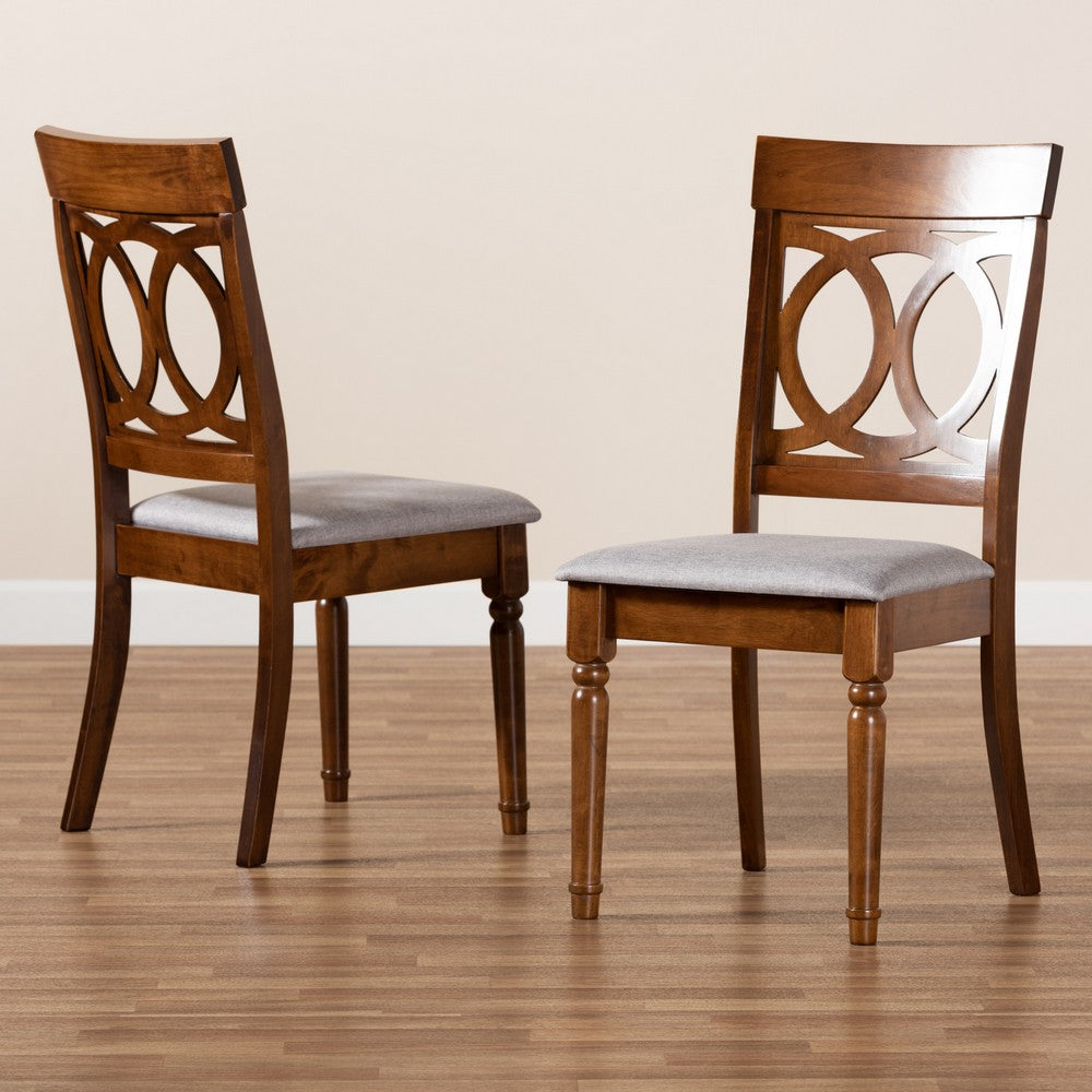 Baxton Studio - Lucie Set of 2 Dining Chairs in Grey/Walnut Brown - RH333C-Grey/Walnut-DC-2PK view 7