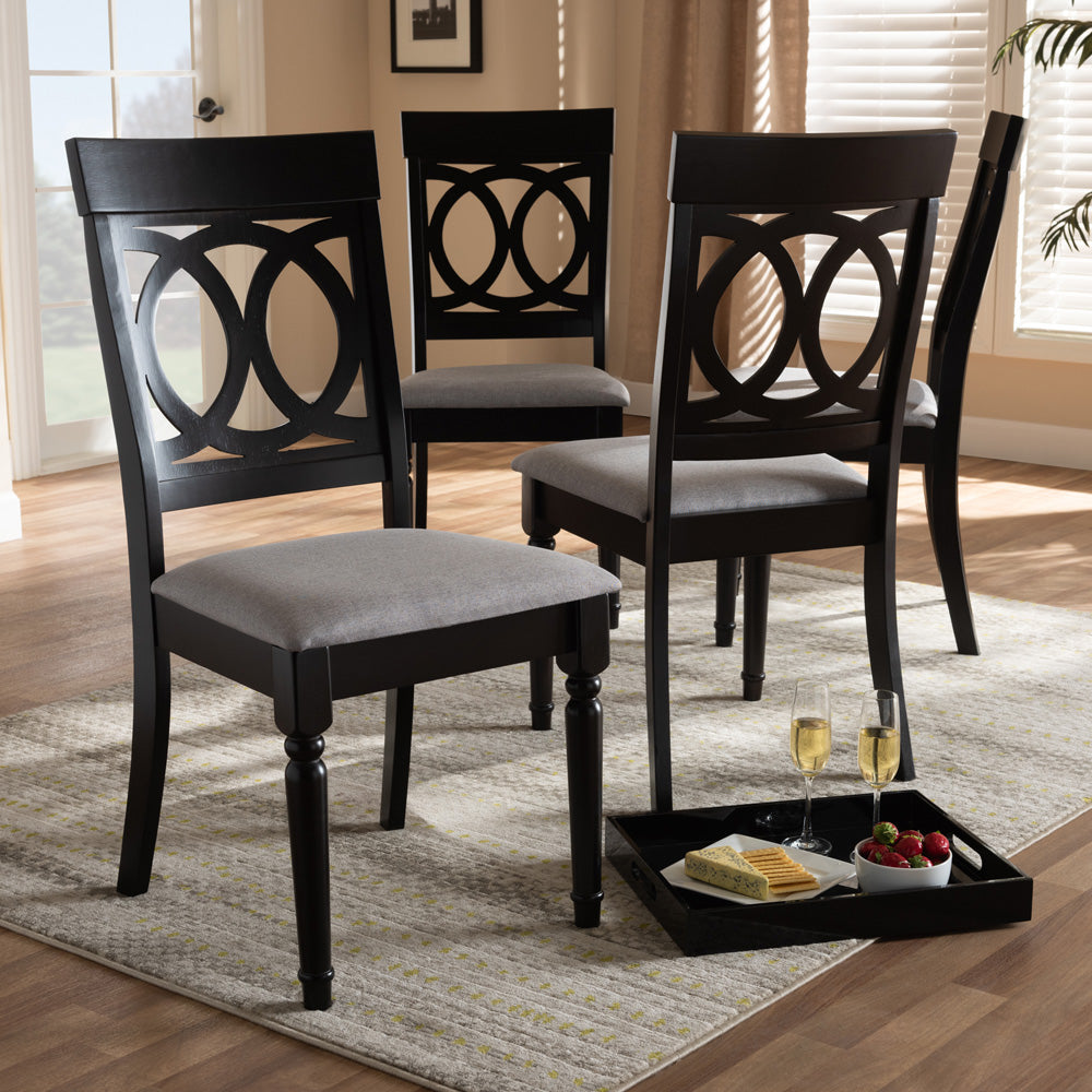 Baxton Studio - Lucie Set of 4 Dining Chairs in Gray/Espresso - RH333C-Grey/Dark Brown-DC-4PK view 5