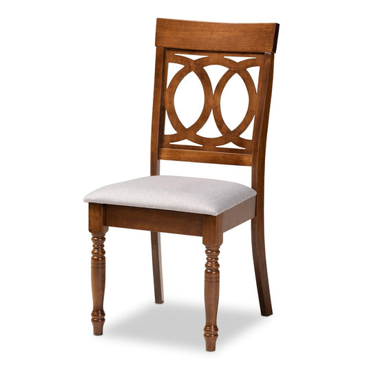 Baxton Studio - Lucie Set of 4 Dining Chairs in Grey/Walnut - RH333C-Grey/Walnut-DC-4PK view 2