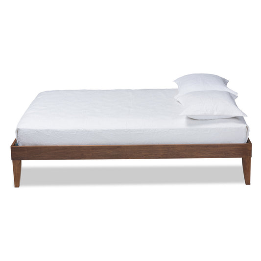 Baxton Studio - Lucina Queen Size Bed Frame in Brown - Lucina-Walnut-Queen view 2