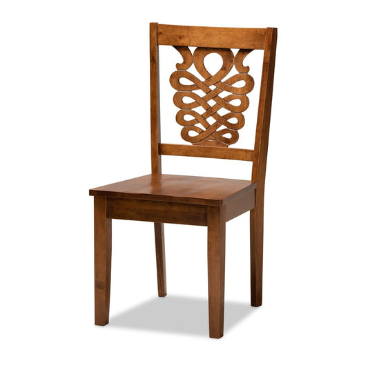 Baxton Studio - Luisa Dining Set in Walnut Brown - Luisa-Walnut-5PC Dining Set view 2