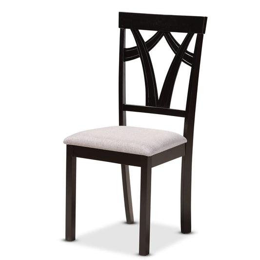 Baxton Studio - Luise Dining Set in Grey/Dark Brown - Luise-Grey/Dark Brown-5PC Dining Set view 2