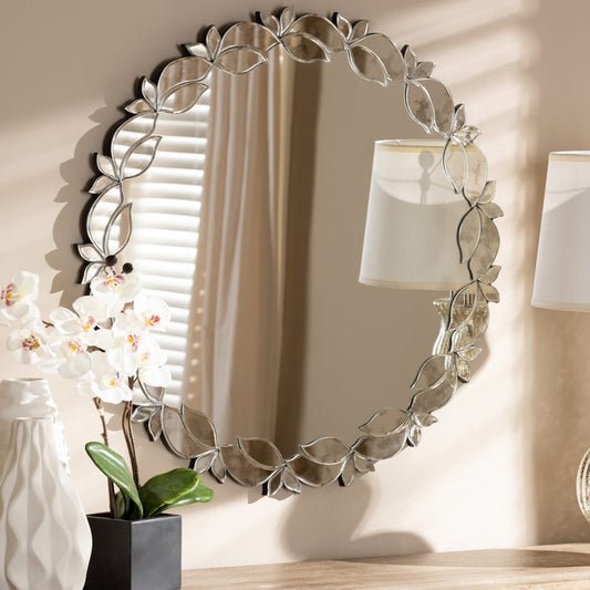 Baxton Studio - Luiza Mirror in Antique Silver - RXW-6175 view 2