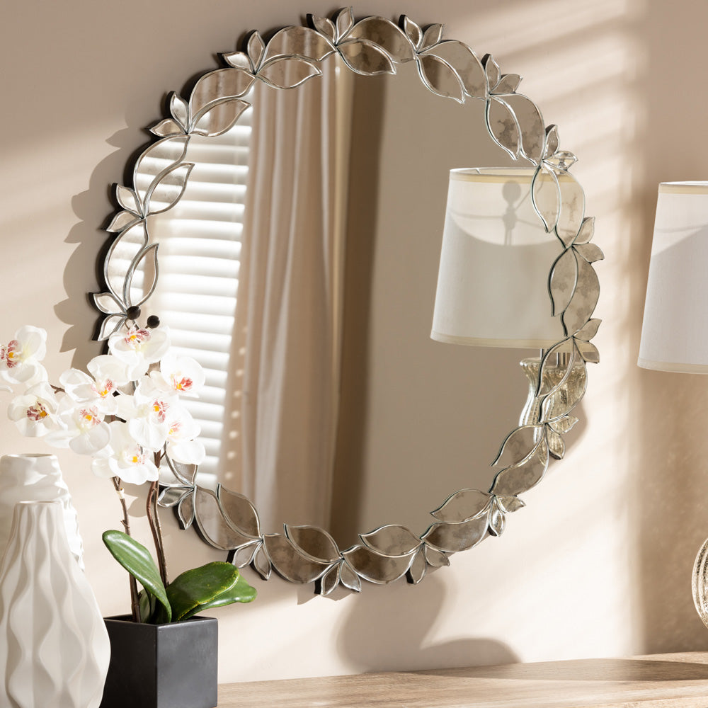 Baxton Studio - Luiza Mirror in Antique Silver - RXW-6175 view 2