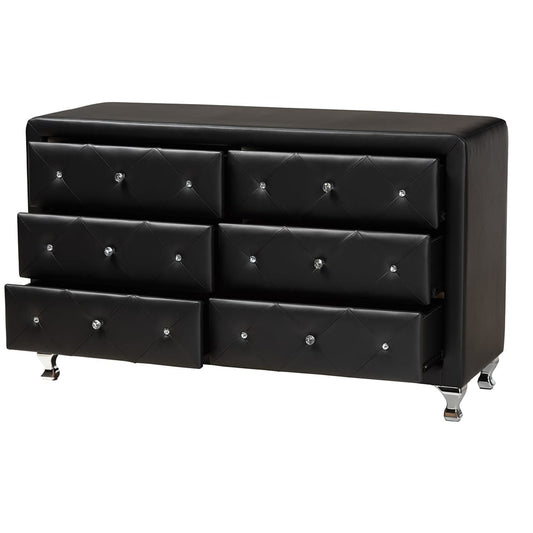 Baxton Studio - Luminescence Dresser in Black - BBT2030-Dresser-Black view 2