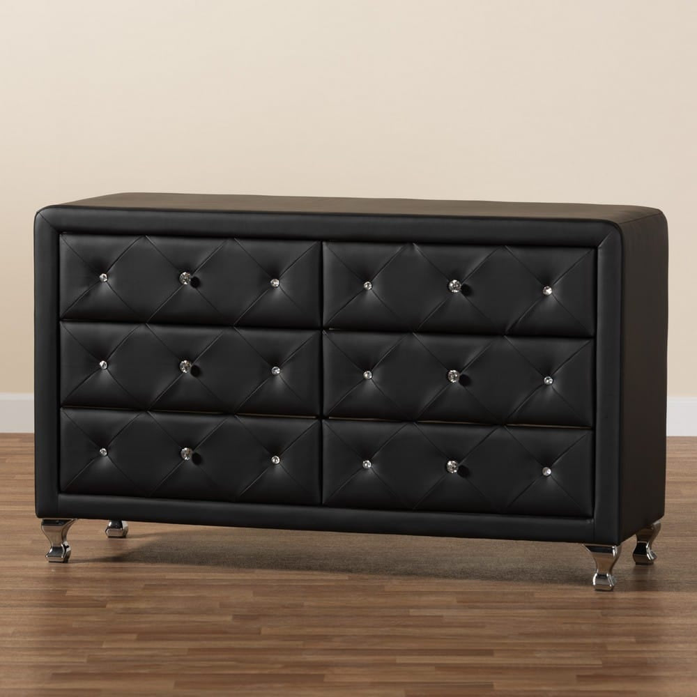 Baxton Studio - Luminescence Dresser in Black - BBT2030-Dresser-Black view 8