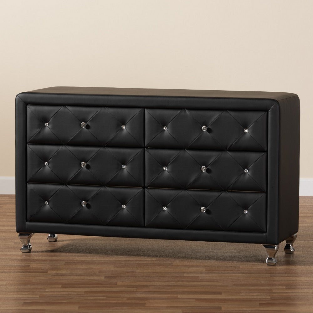 Baxton Studio - Luminescence Dresser in Black - BBT2030-Dresser-Black view 8