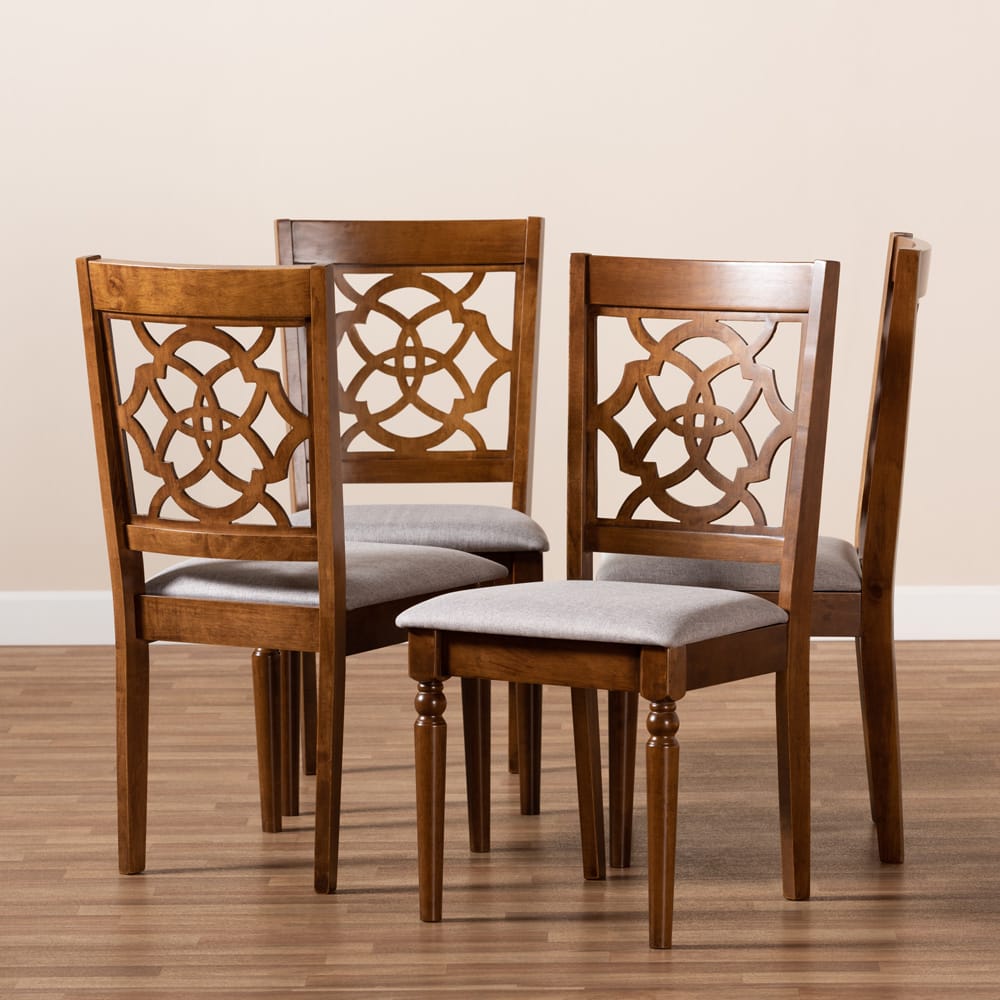 Baxton Studio - Lylah Set of 4 Dining Chairs in Grey/Walnut - RH332C-Grey/Walnut-DC-4PK view 6