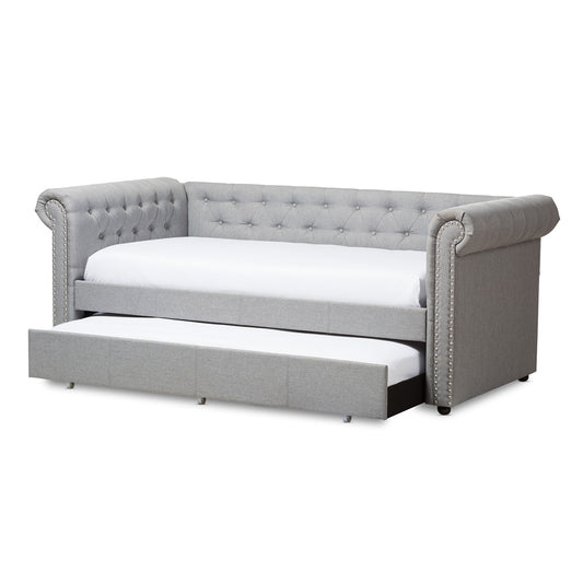 Baxton Studio - Mabelle Daybed in Grey - Ashley-Grey-Daybed view 2