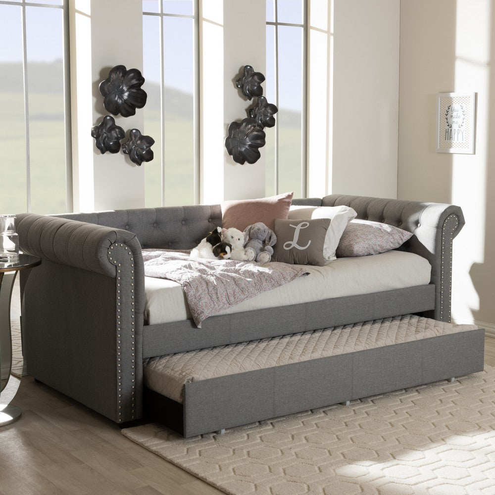 Baxton Studio - Mabelle Daybed in Grey - Ashley-Grey-Daybed view 10