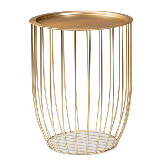 Baxton Studio - Mabon End Table in Gold - H01-102594B Metal Tray Table view 2