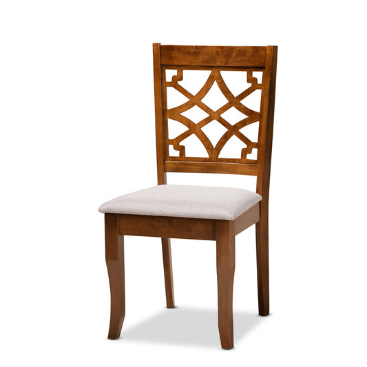 Baxton Studio - Mael Dining Set in Grey/Walnut Brown - RH331C-Grey/Walnut-7PC Dining Set view 2