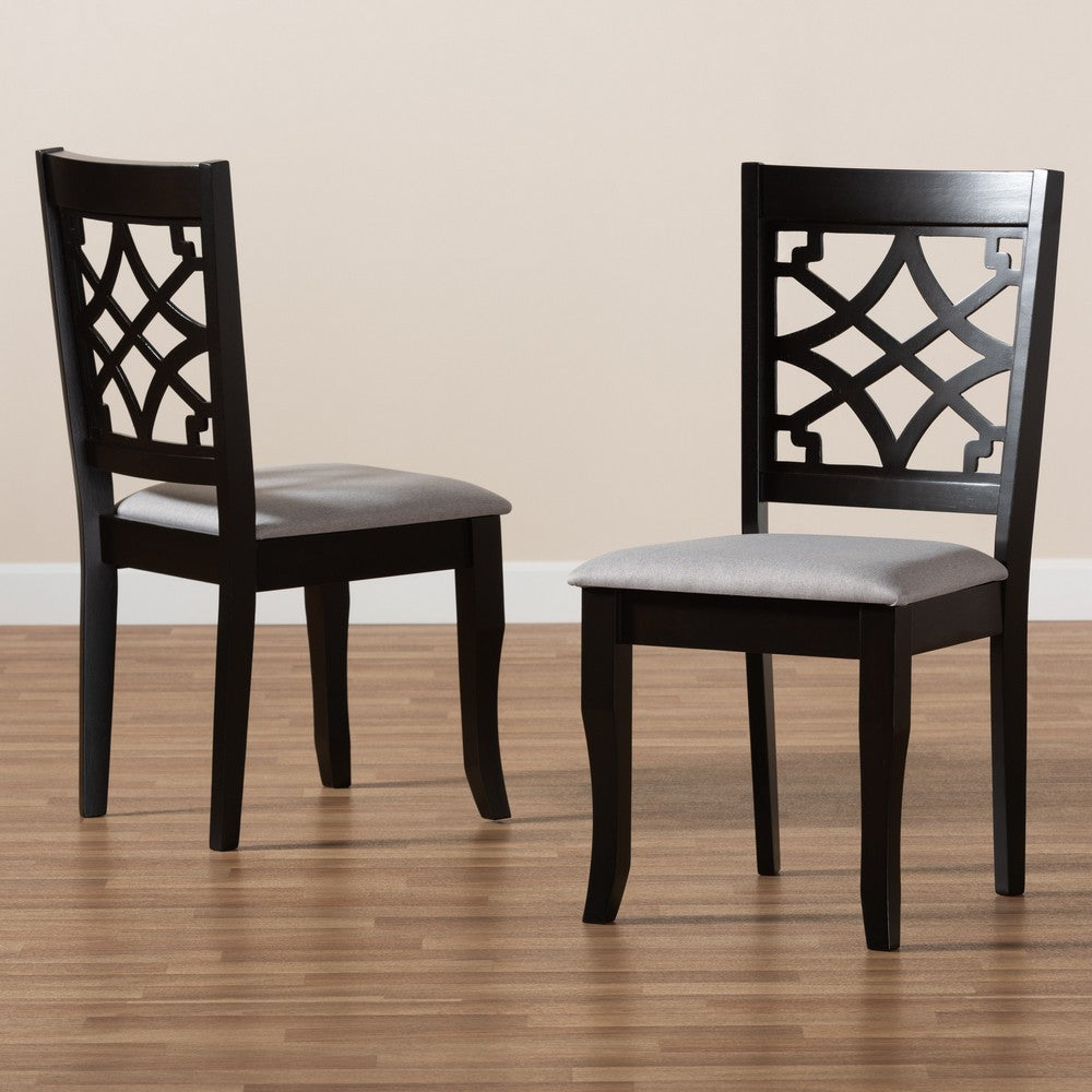 Baxton Studio - Mael Set of 2 Dining Chairs in Grey/dark brown - RH331C-Grey/Dark Brown-DC-2PK view 7