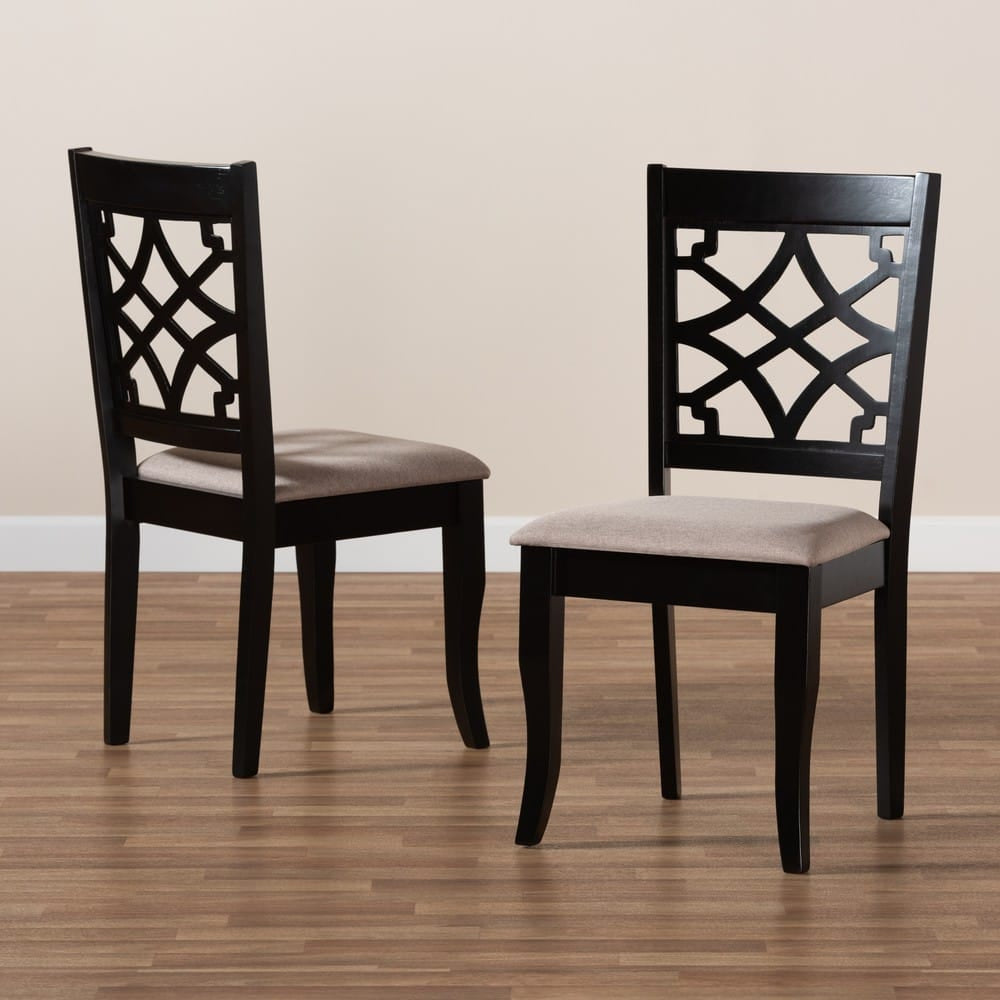 Baxton Studio - Mael Set of 2 Dining Chairs in Sand/Espresso Brown - RH331C-Sand/Dark Brown-DC-2PK view 7