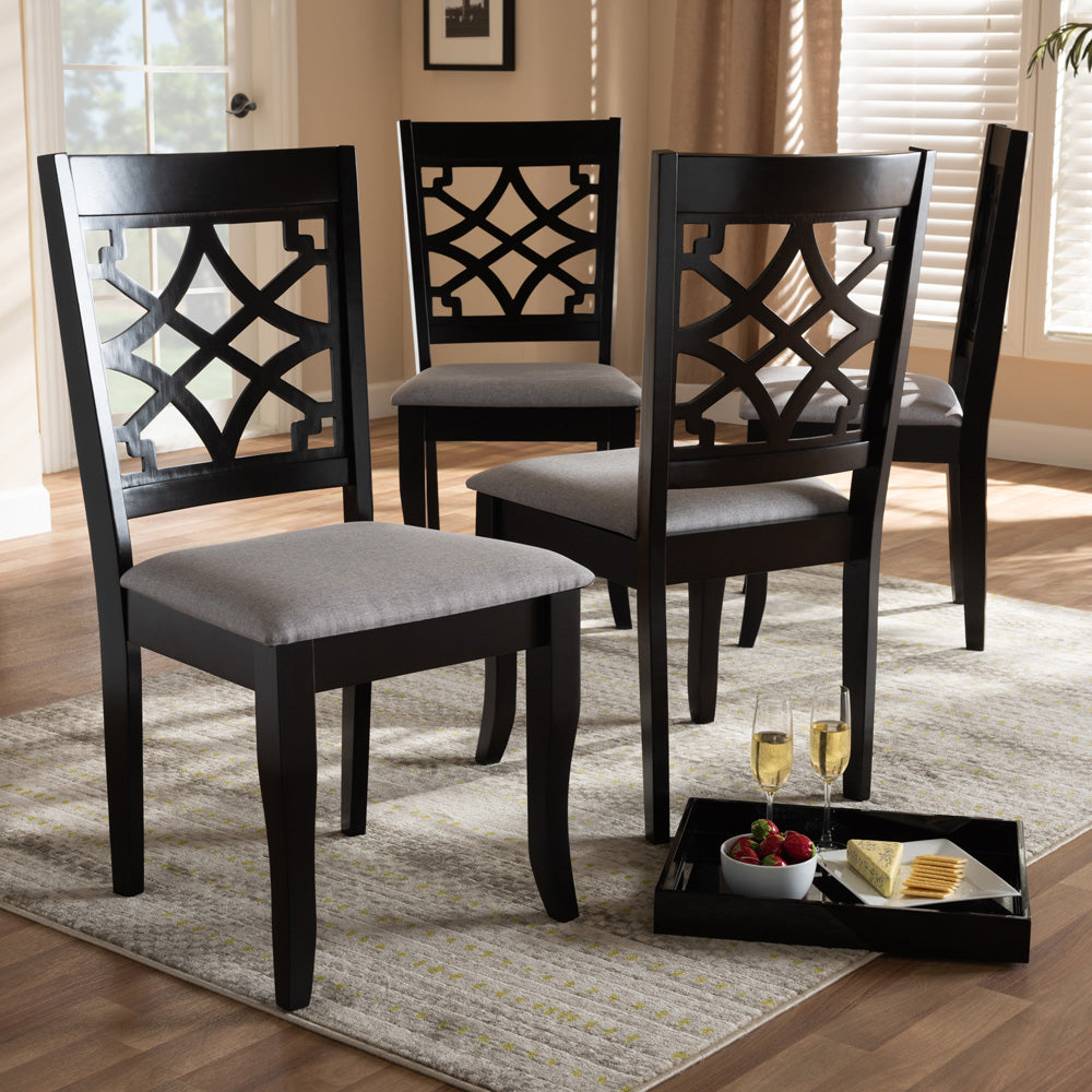 Baxton Studio - Mael Set of 4 Dining Chairs in Gray/Espresso - RH331C-Grey/Dark Brown-DC-4PK view 5